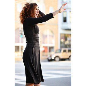 Betabrand Black Shapeline Sweatshirt Dress M